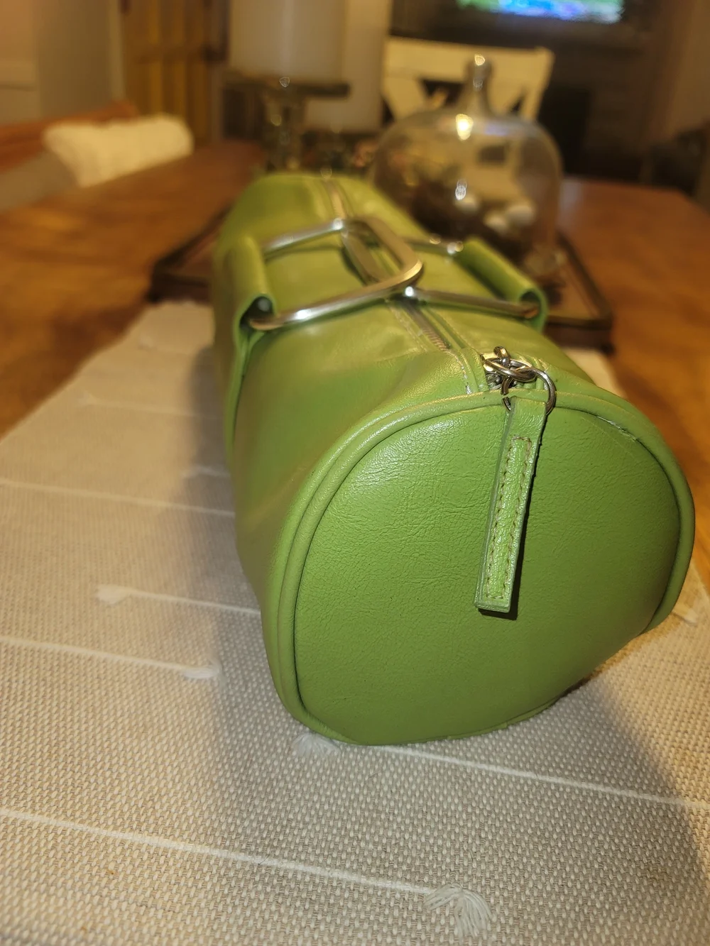 Vintage ALDO Lime Green Barrel Clutch Bag